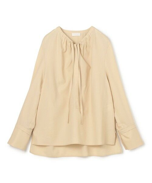 セール】 クリスタルコットン ギャザーVネックブラウス （シャツ