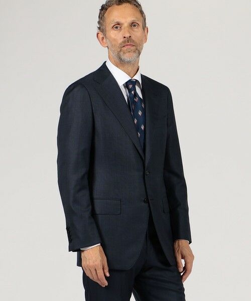 セール】 ウールシルク ピンヘッド シングルブレステッド2Bスーツ