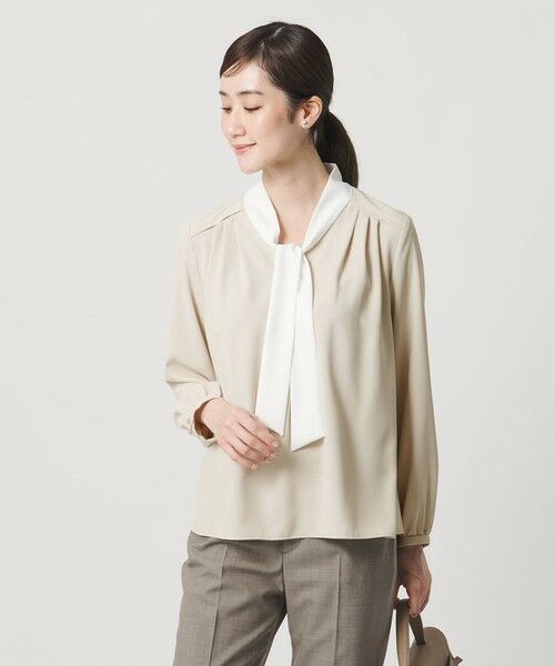 ボウタイ ロングスリーブ ブラウス‐ウォッシャブル‐ （シャツ