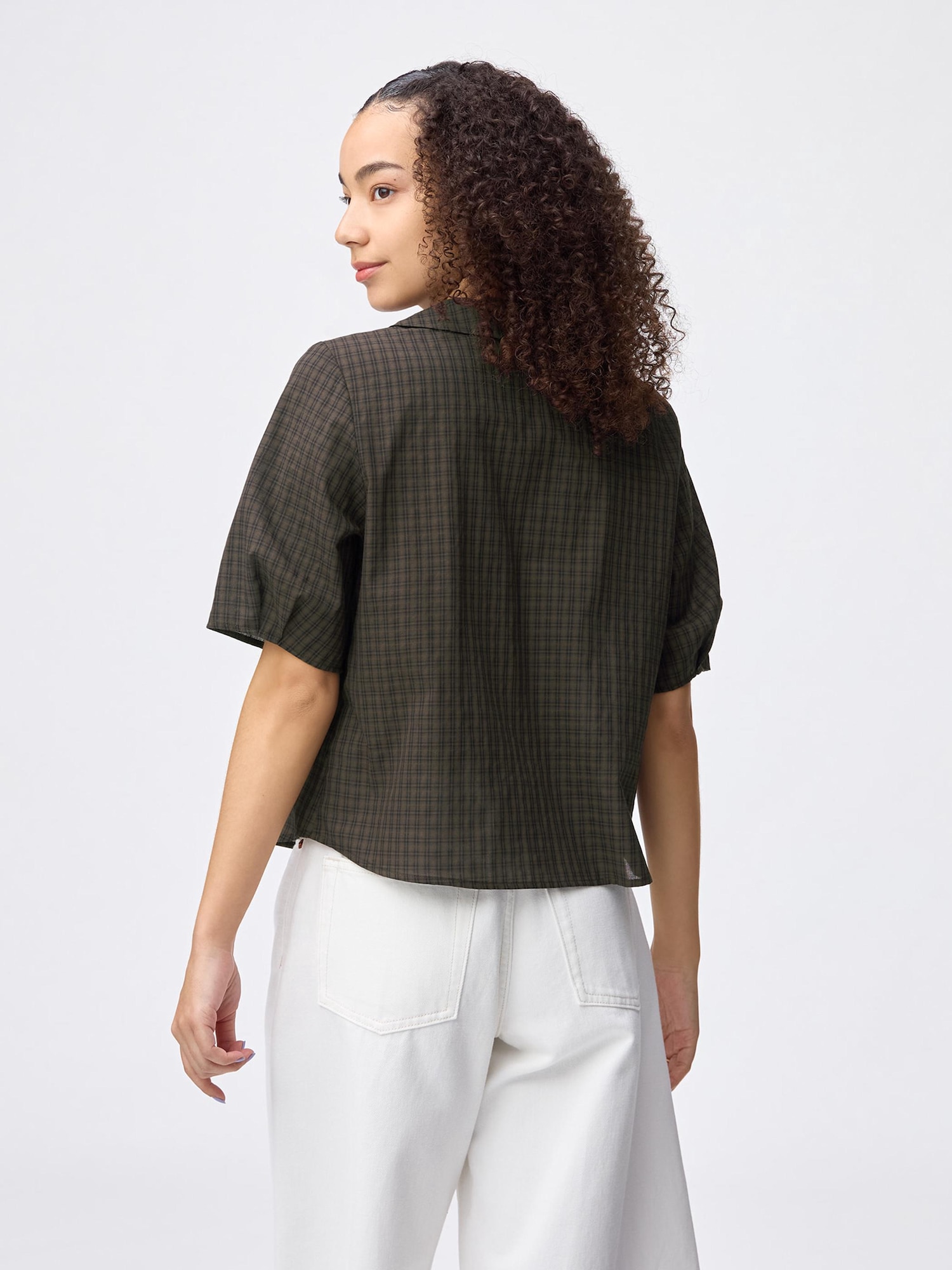 GU公式 | ビッグカラーブラウス(5分袖)