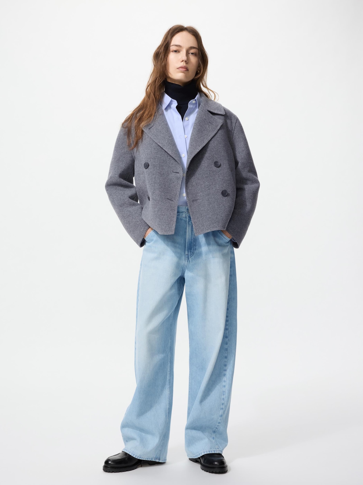 ユニクロ公式 | ダブルフェイスショートコートリラックスフィット