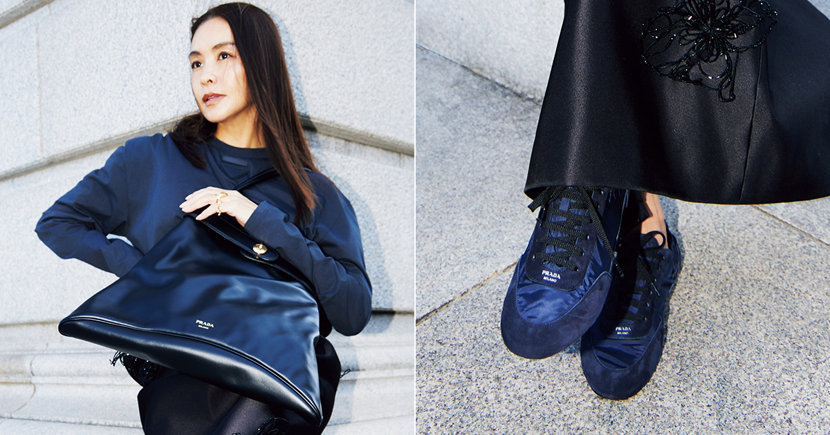 プラダの新作スニーカー】キレイめ『バレエシューズ感覚』が新鮮