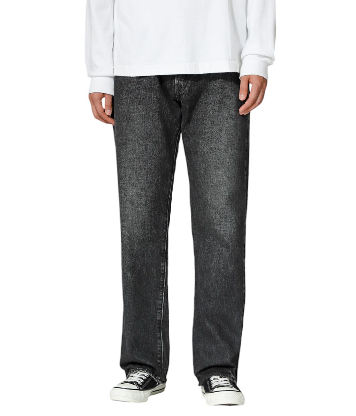 14.25oz. BLACK DENIM 1947 MODEL HARD WASH (LENGTH 31) | SUGAR CANE