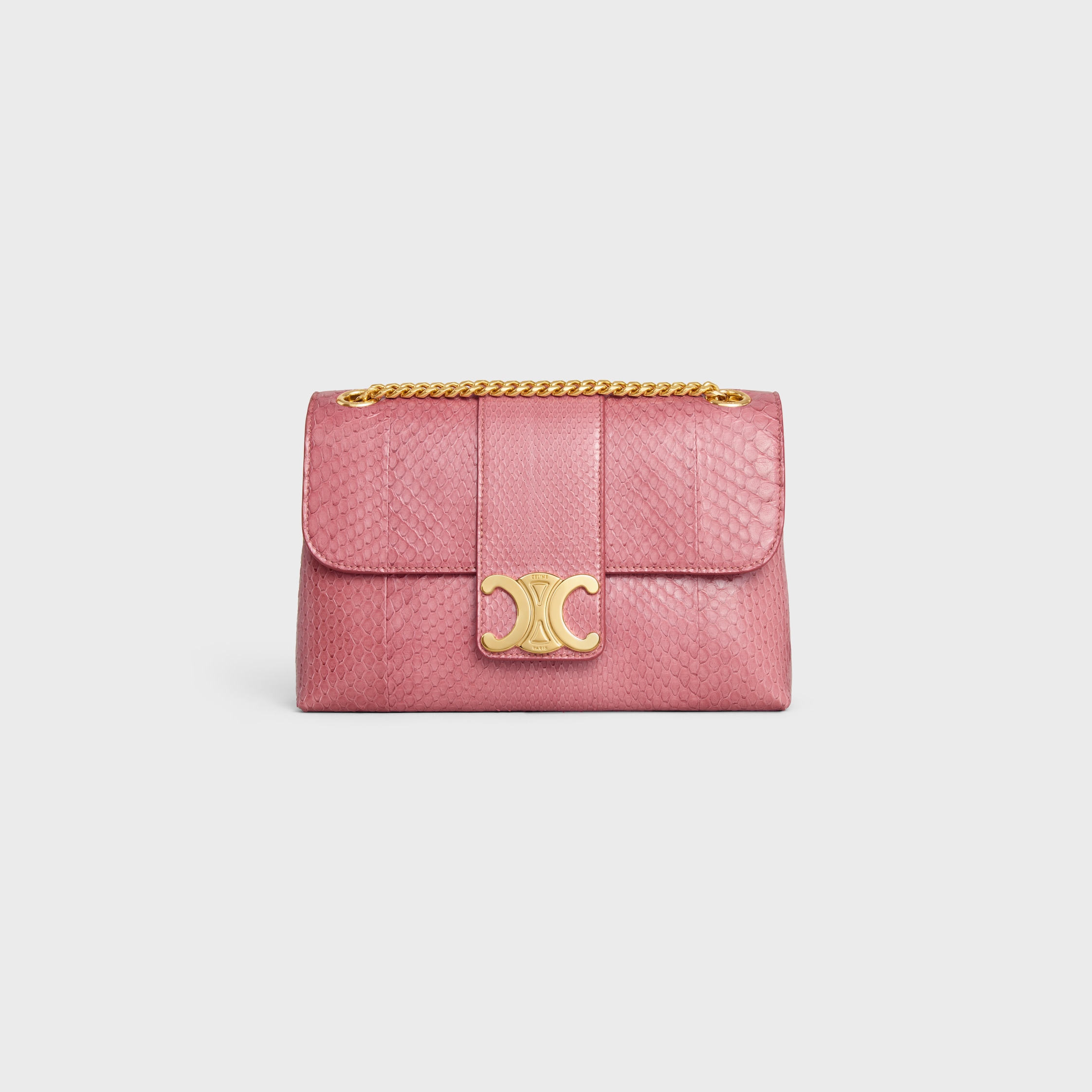 Medium Celine Victoire Bag in PYTHON - PINK | CELINE