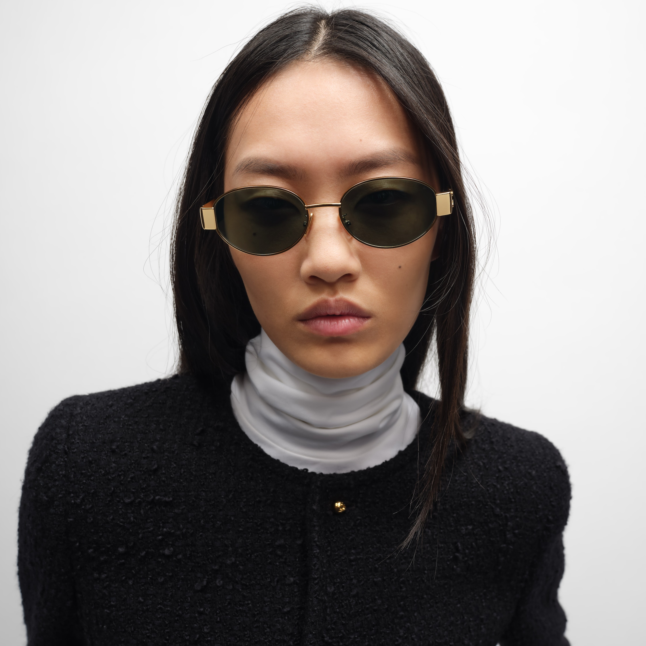 Triomphe Metal 01 sunglasses in Metal - GOLD / GREEN | CELINE