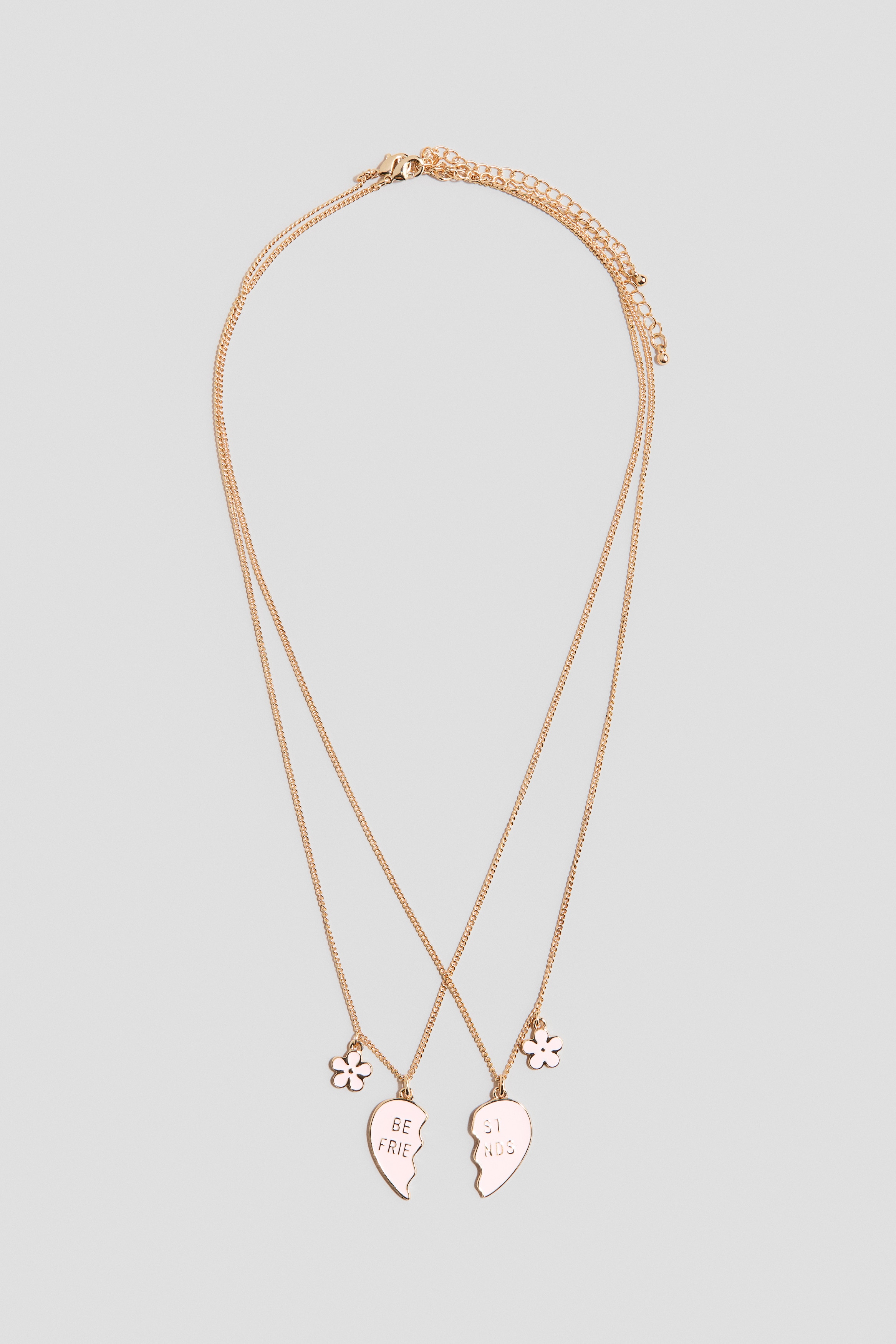 Gold-colored/Best Friends 2-Pack Friendship Necklaces for kids