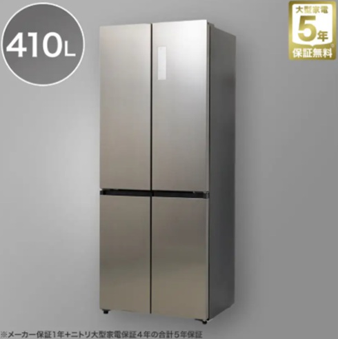 ニトリ初の大型4ドア冷蔵庫、9万9900円で6BOX冷凍庫搭載：プロダクト