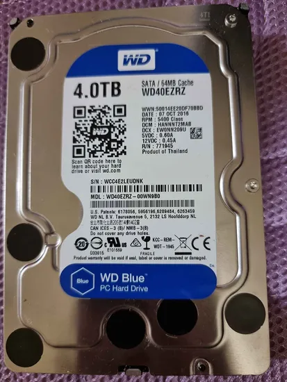Western Digital Blue 4tb Hard Disk, Internal, 5400 Rpm, 64MB 6GB/S