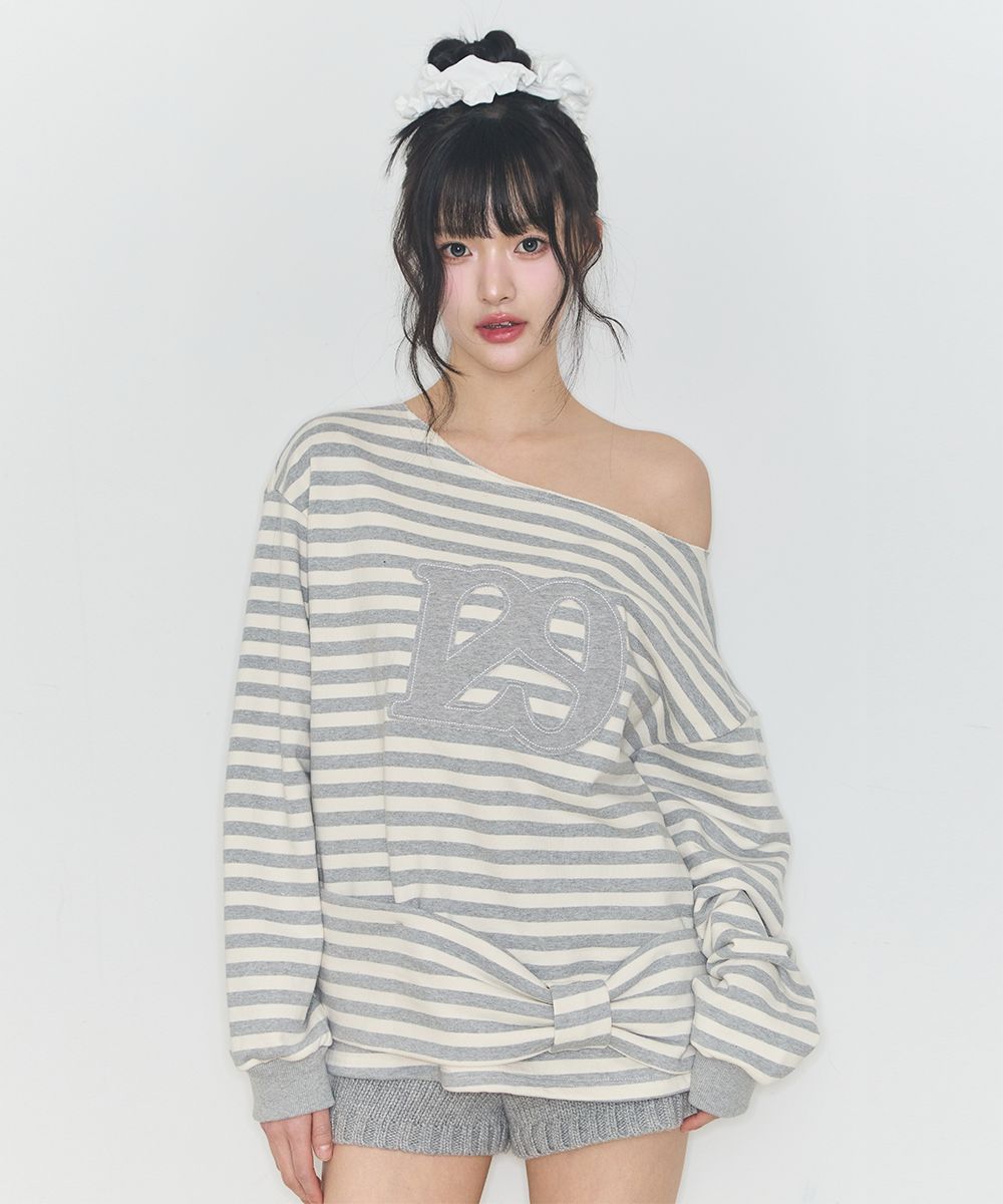 MUSINSA公式 | ILLIGO 129 ストライプ スウェット アイボリーメランジ
