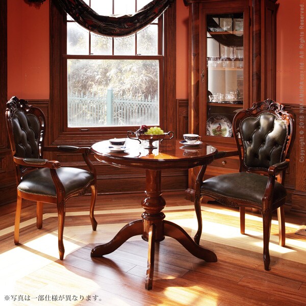 送料無料】 ヴェローナクラシック 革張り肘付きチェア イタリア 家具