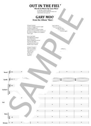 楽譜】ゲイリー・ムーア / アウト・イン・ザ・フィールド バンド