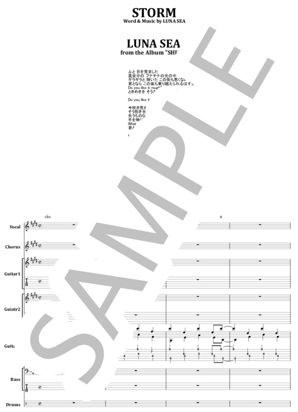 楽譜】LUNA SEA / STORM バンド・スコア 楽譜 / LUNA SEA (バンド