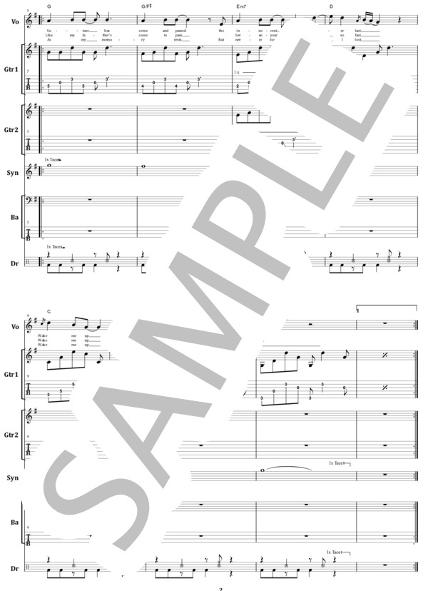楽譜】グリーン・デイ / WAKE ME UP WHEN SEPTEMBER ENDS バンド