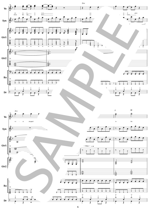 楽譜】ゲイリー・ムーア / アウト・イン・ザ・フィールド バンド