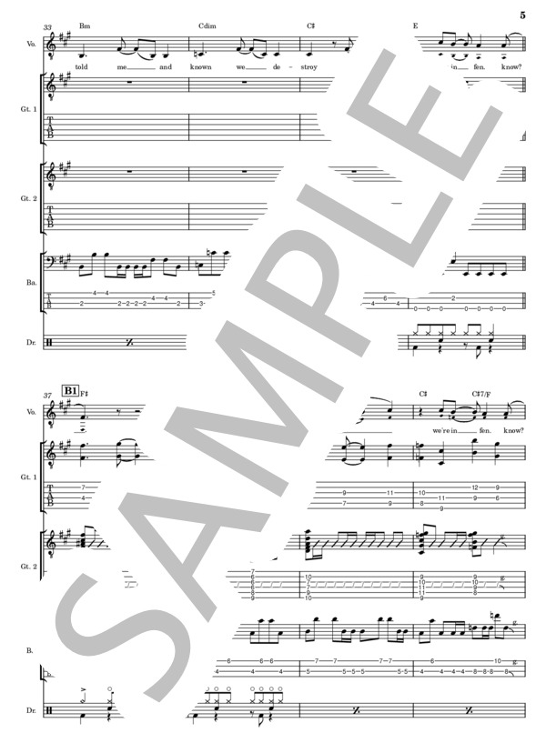 楽譜】Ledger / WHITE ASH (バンドスコア / 入門〜初級) - Piascore