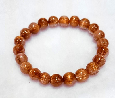 コッパー・ルチル・クォーツ・キャッツアイ 4A 8.0～8.5mm珠