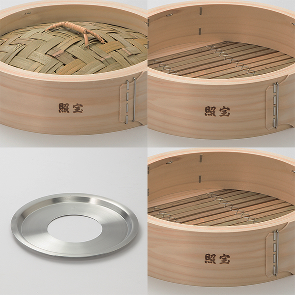 照宝 桧せいろ二段 蒸し板セット24cm | 中華街 照宝