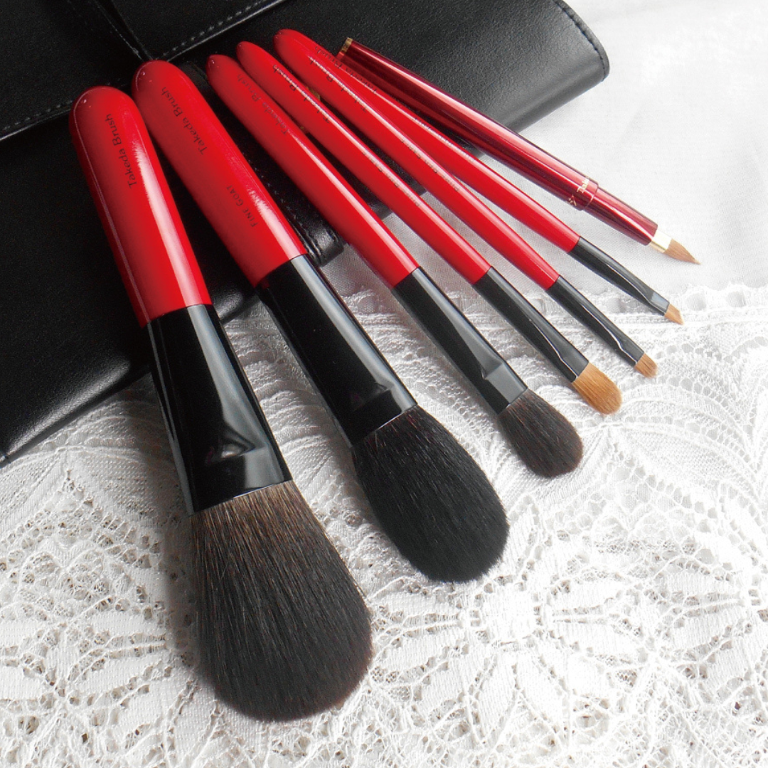 椿】基本ブラシセット ベーシック 【合皮ブラシケース付 7本セット