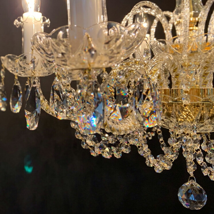 楽天市場】【受注生産】チェコ製 ボヘミアンクリスタル シャンデリア 8