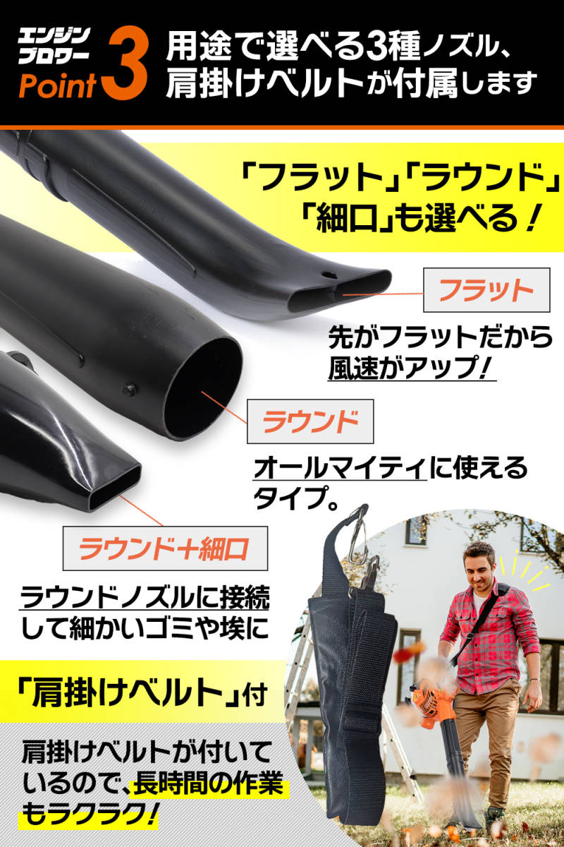 楽天市場】エンジンブロワー 25.4cc 強力送風機 ノズル各種&肩掛け
