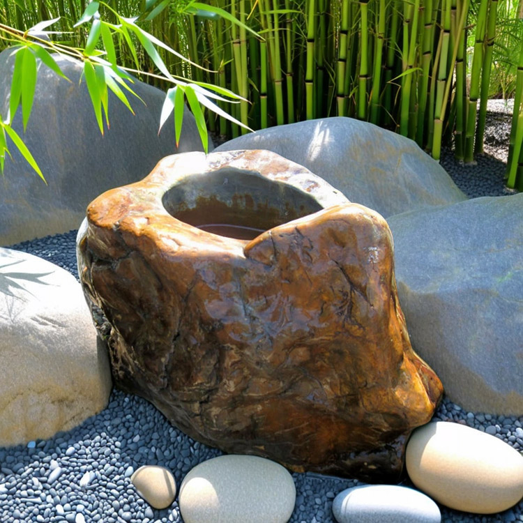 楽天市場】つくばい 珪化木 木化石 手水鉢 水鉢 大きい 木の化石 大型