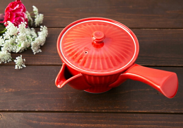 楽天市場】急須 赤釉しのぎ 280cc 軽くて おしゃれ な デザイン 伊万里