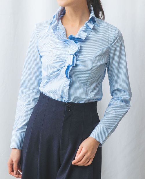 楽天市場】【50%OFF】《 ロンドン ストライプ 衿付き フリル シャツ
