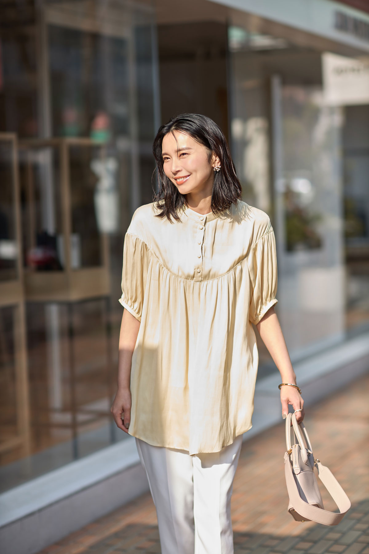 前後2wayギャザーブラウス