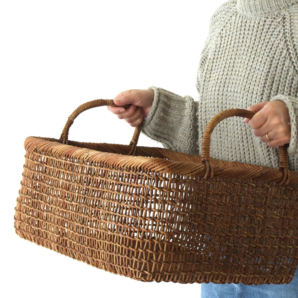 楽天市場】秋田県 あけび蔓細工 あけびかご 書類籠 特上透かし編み こ