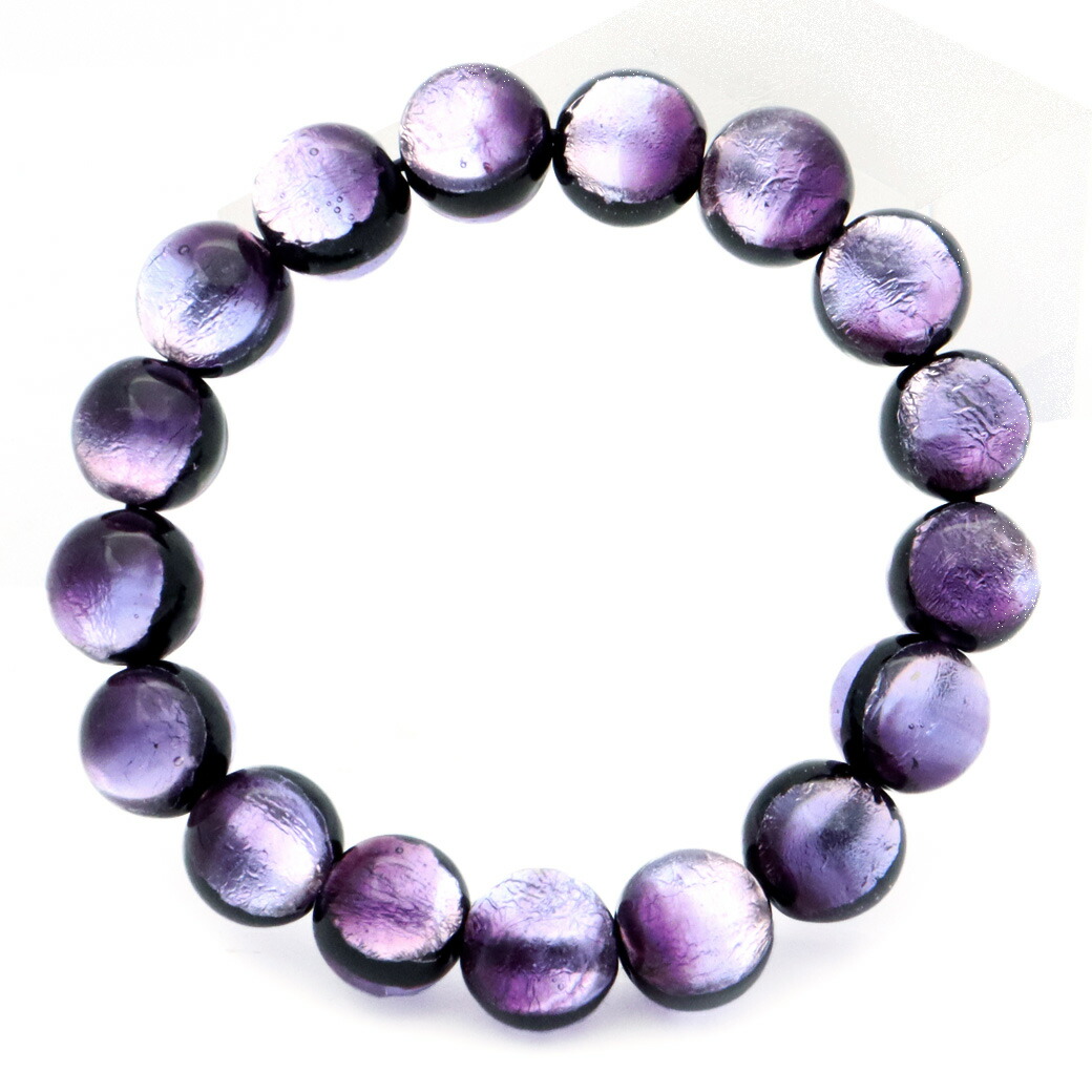 楽天市場】ホタルガラス ブレスレット マリンパープル 紫色 12mm