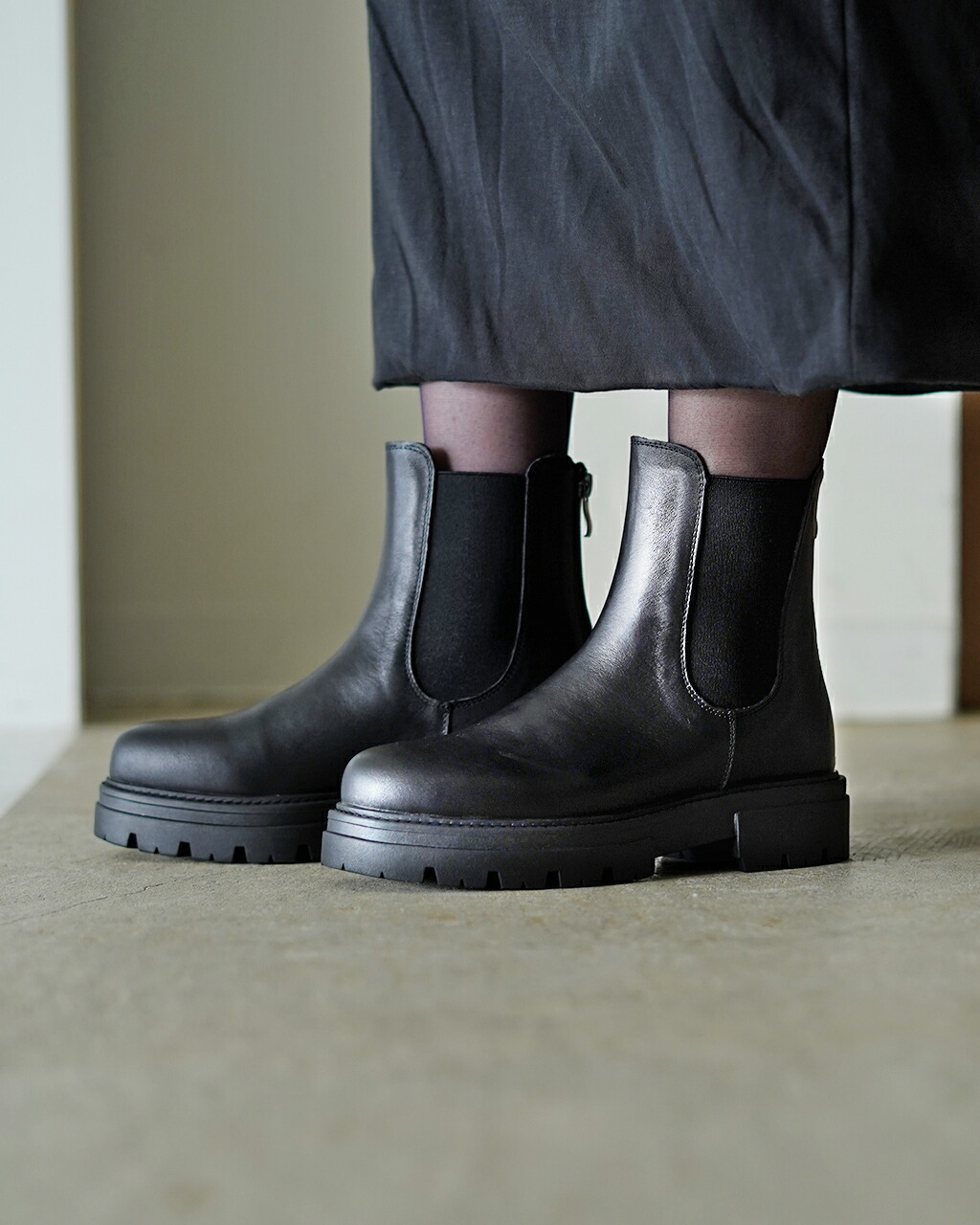 楽天市場】レメ REMME バックジッパー チェルシーブーツ 厚底