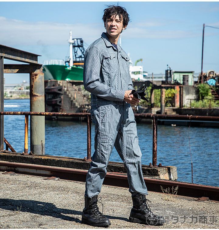 グレースエンジニア 長袖つなぎ ストレッチ デニム GE-340 オール