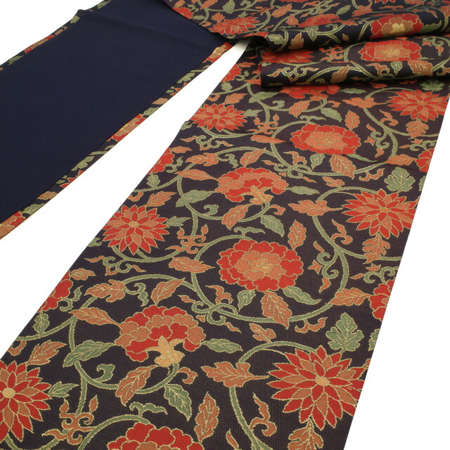 楽天市場】【中古】名古屋帯 リサイクル 九寸 開き仕立て 正絹 全通 黒