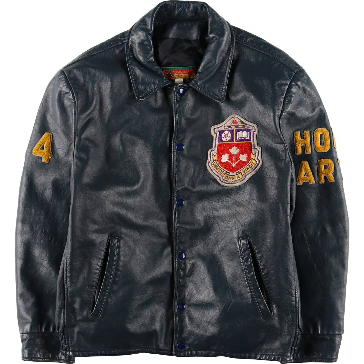 Sustainable fashion】カナダ製レザースタジャン 黒XL カナダ製 レザー