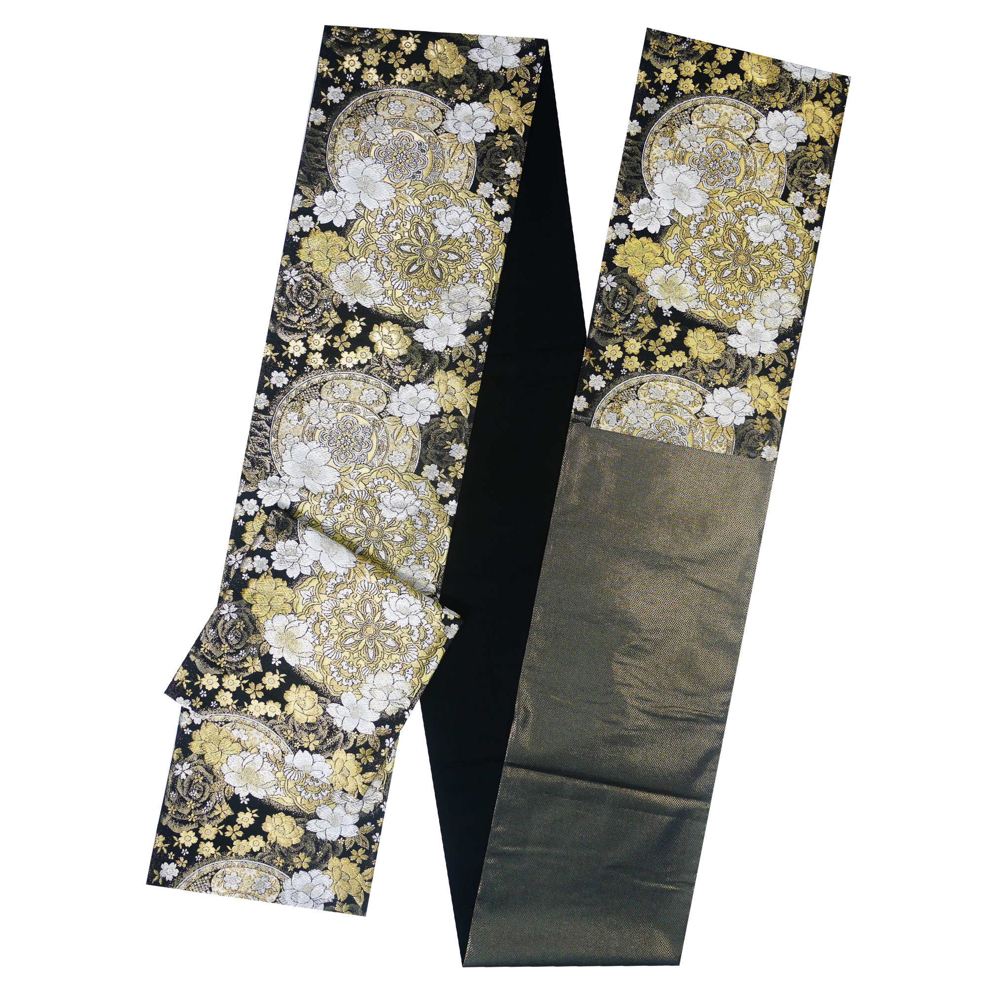 楽天市場】西陣 帯 袋帯【花柄 ブラック 黒 ゴールド 桜】 西陣織 お