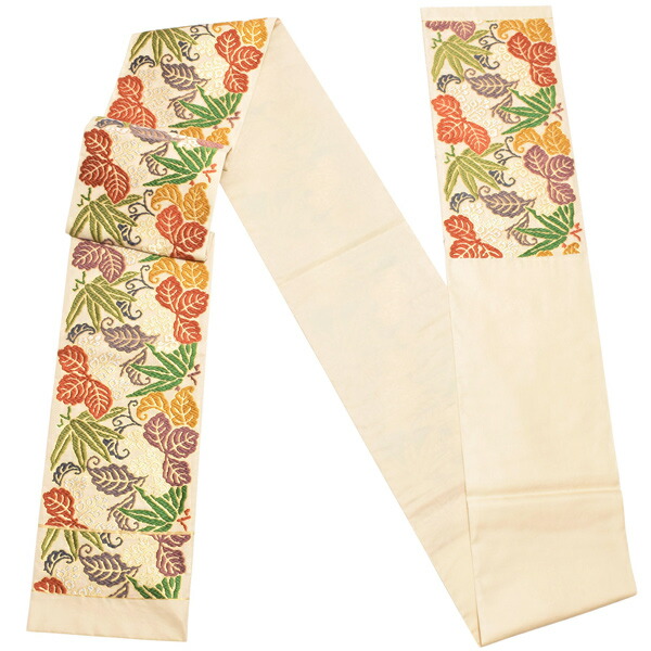 Prices down2】唐織袋帯 「生成り色地 桐竹文」 錦工芸謹製 六通柄