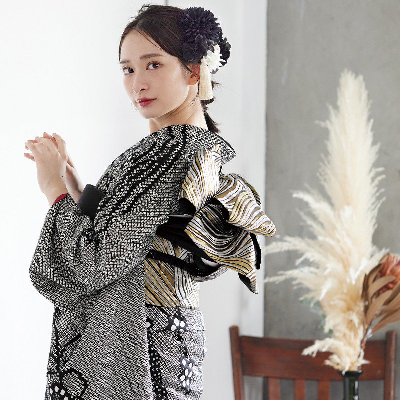 楽天市場】成人式早割クーポン10％オフ【振袖 レンタル】RS534 正絹 黒