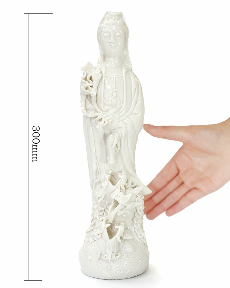 楽天市場】観音様 置物 滴水観音菩薩 Sサイズ 白磁陶器観音 置物 癒し