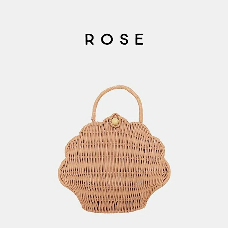 Olli Ella オリエラ】 RATTAN SHELL BAG シェル型 かごバッグ 【ROSE