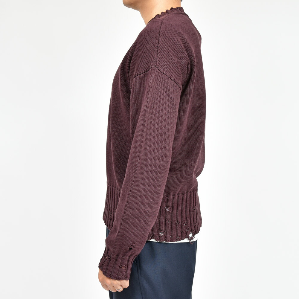 SALE】MARNI（マルニ）コットンダメージクルーネックニット GCMG0210A0