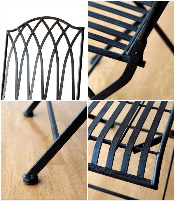 楽天市場】ガーデンチェア アイアン 折りたたみ 金属製 鉄製 おしゃれ