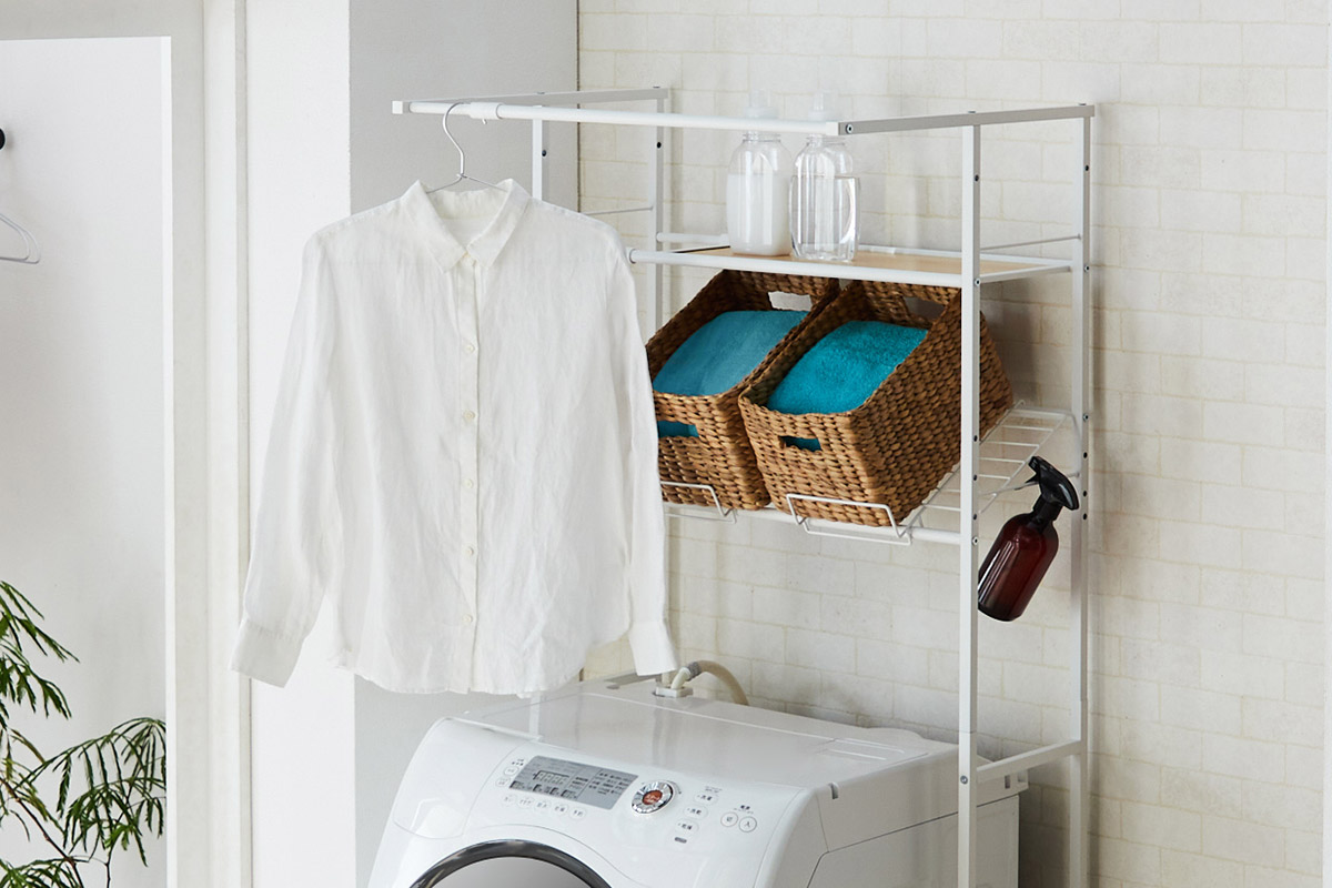 楽天市場】【公式】HEIAN SHINDO 洗濯機ラック バスケット台付き