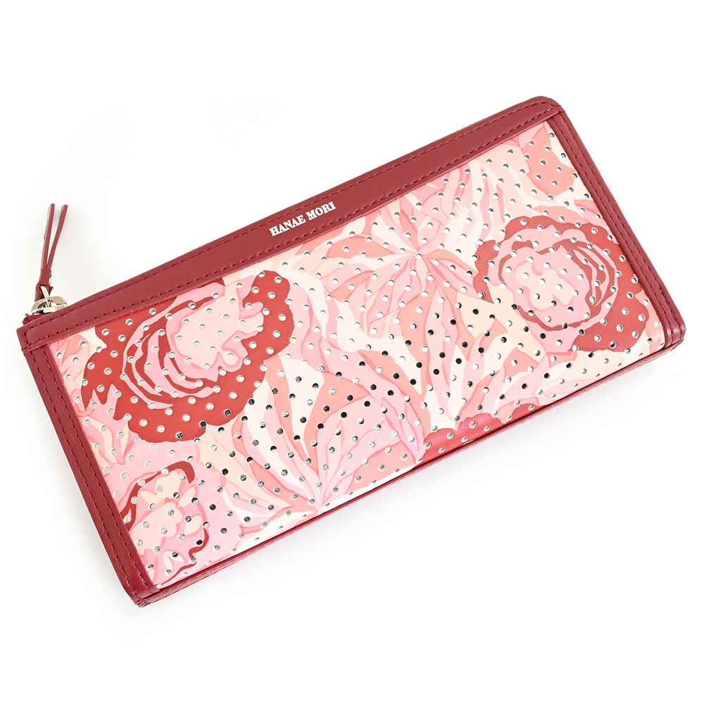 楽天市場】ハナエモリ 財布 長財布 L字ファスナー 赤(レッド) HANAE