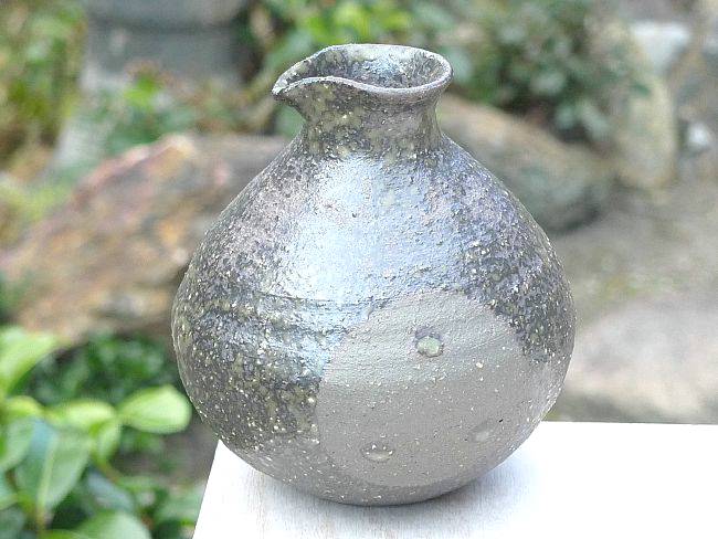 灰緑丸徳利 多屋嘉郎 - 京焼清水焼 松韻堂