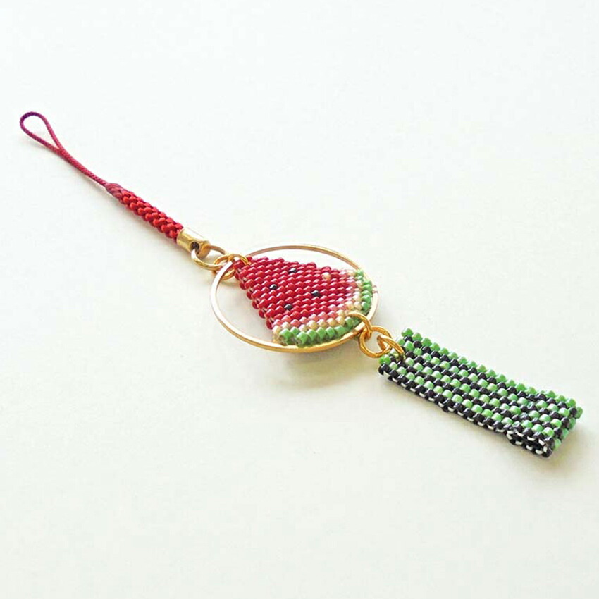 楽天市場】ビーズキット 京・風鈴柄根付け スイカ PB-290 | ビース