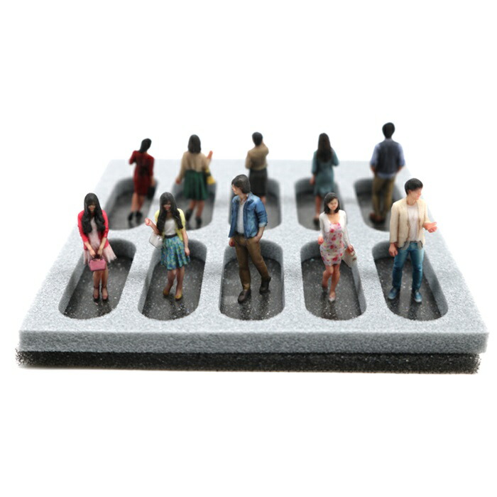 1/64 ジオラマ人形 3Dカラー 10Aセット 10体入り 55-0060 | ジオラマ