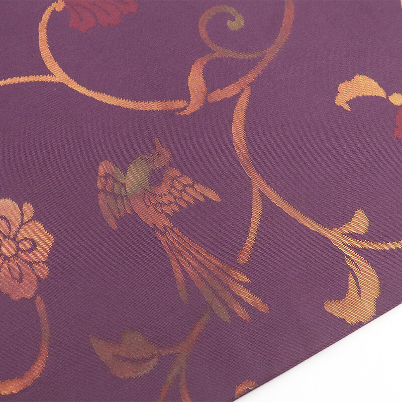 春一番の日に着たい色】【中古】 名古屋帯 正絹 九寸帯 六通柄 紫 花