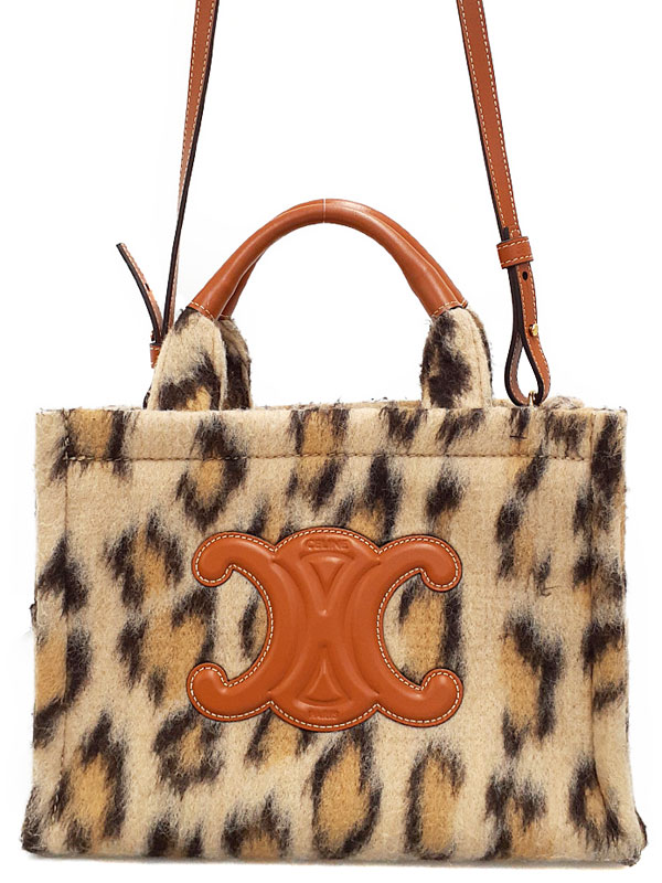 CELINE】セリーヌ『トリオンフ ロゴ レオパード スモール カバ タイス