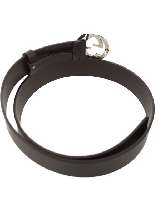 GUCCI】グッチ『インターロッキングGバックル レザー ベルト size 85