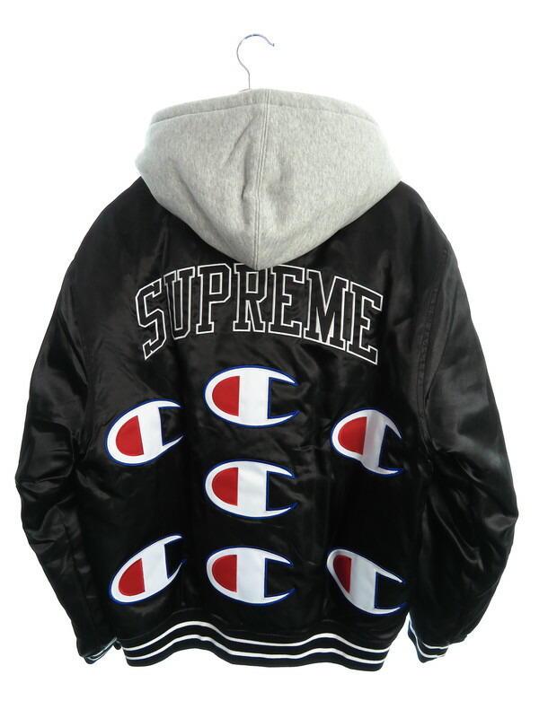 Supreme】【チャンピオンコラボ】シュプリーム『Hooded Satin Varsity